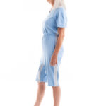 Ladies Short All-in-One Pyjamas with Shoulder to Knee Side Zip VAT Relief