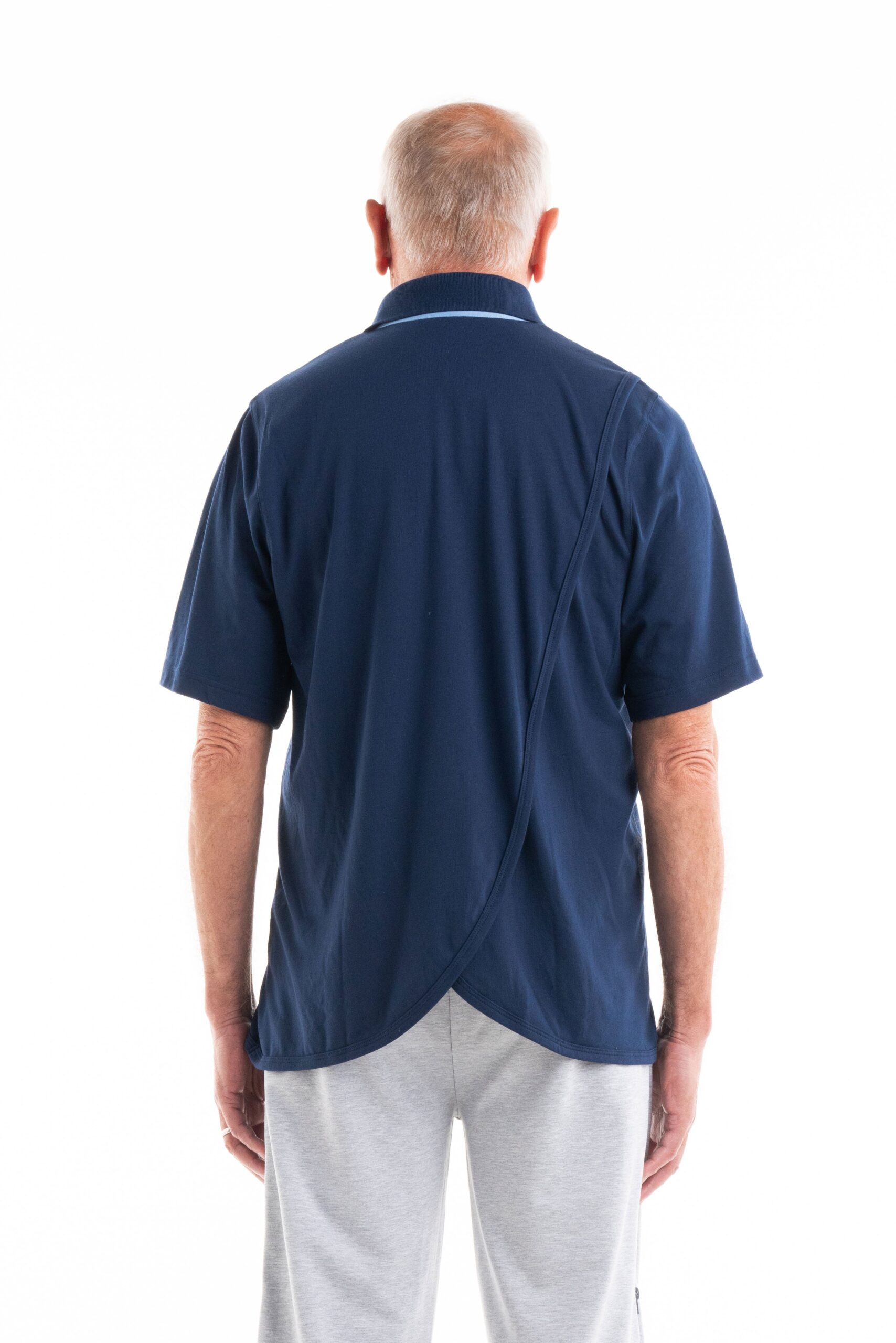 Petal Back Men's Open Back Short Sleeve Polo Shirt