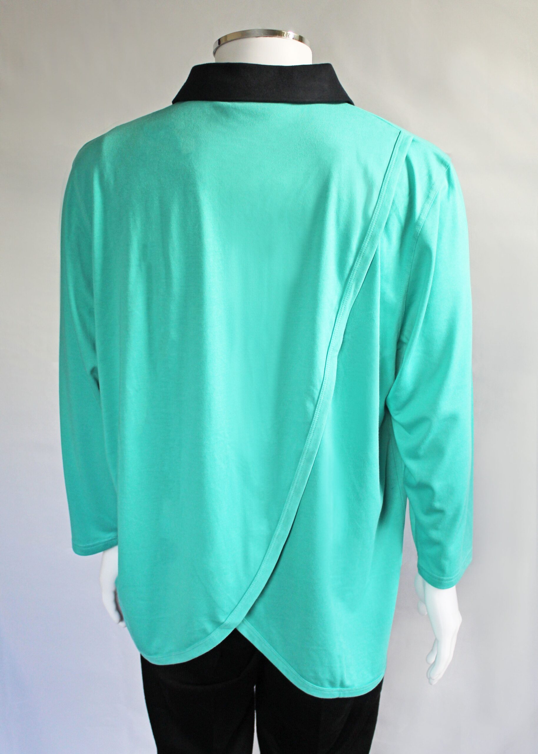 Petal Back Long Sleeve Polo Shirt - Stripe VAT Relief