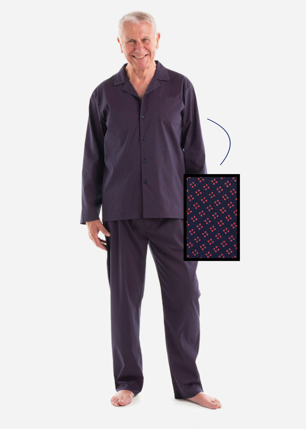 William Lightweight Long Sleeve Cotton Pyjama