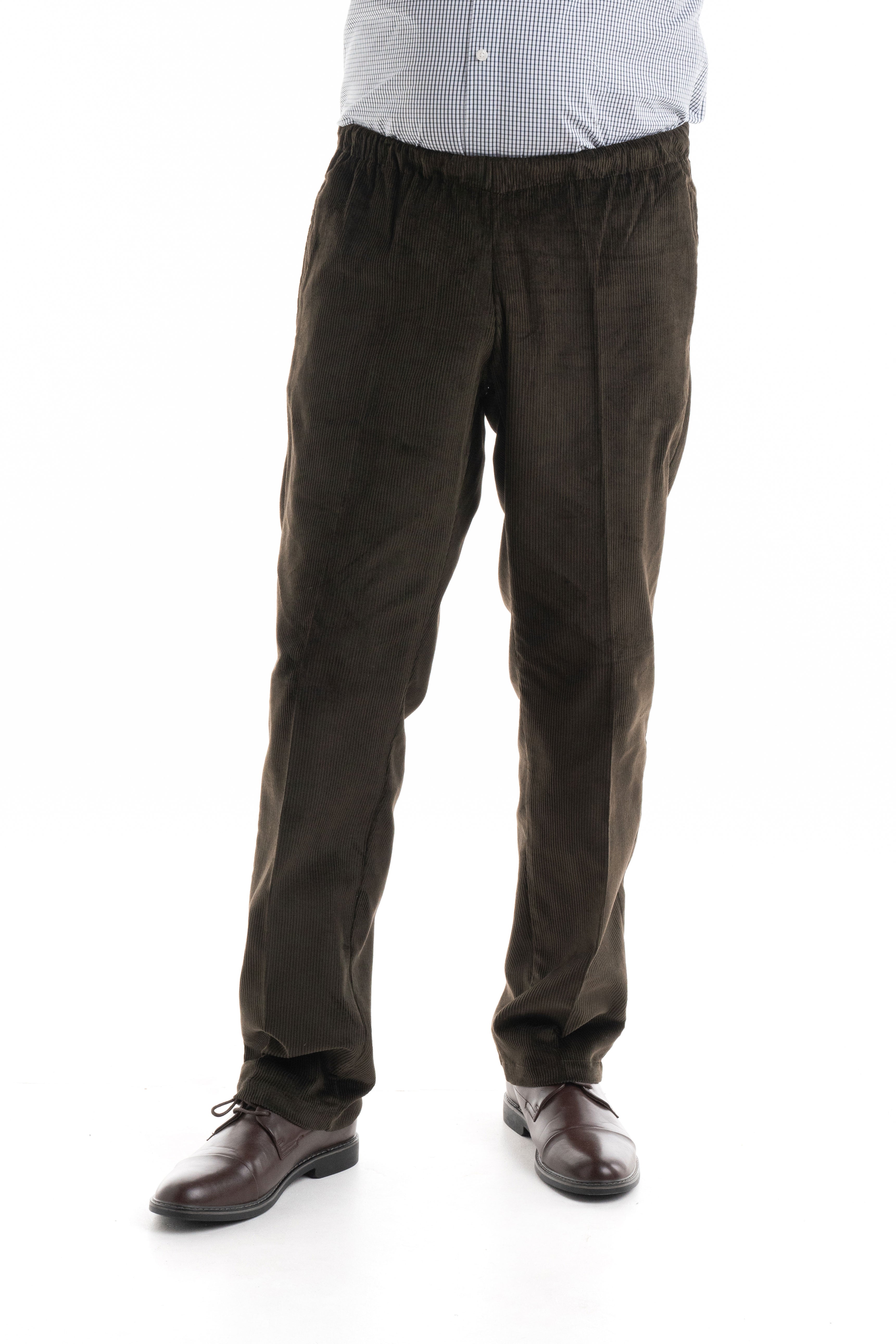 Mens Elastic Waist Cord Pull On Trousers Adaptawear 4235