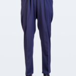 Men's Elastic Waist Stretch Pull On Trousers - Navy Stripe - SAVE 20% - VAT Relief
