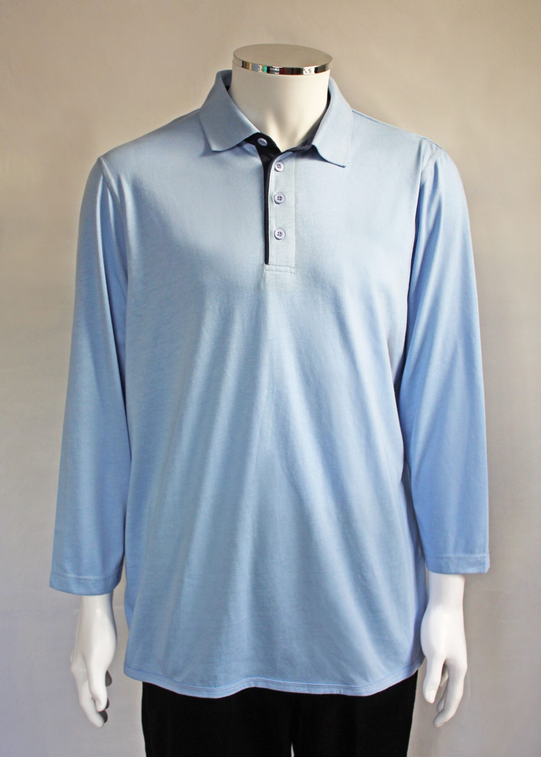 Petal Back Men's Long Sleeve Open Back Polo Shirt VAT Relief