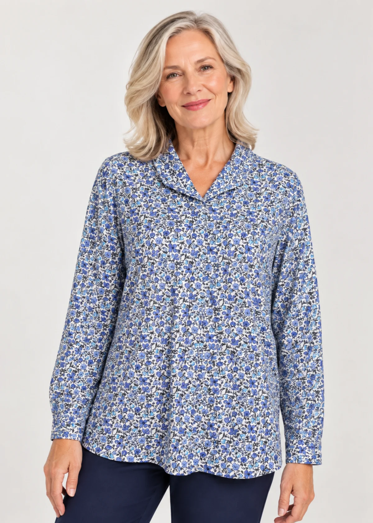 Petal Back Women's Open Back Long Sleeve Blouse
