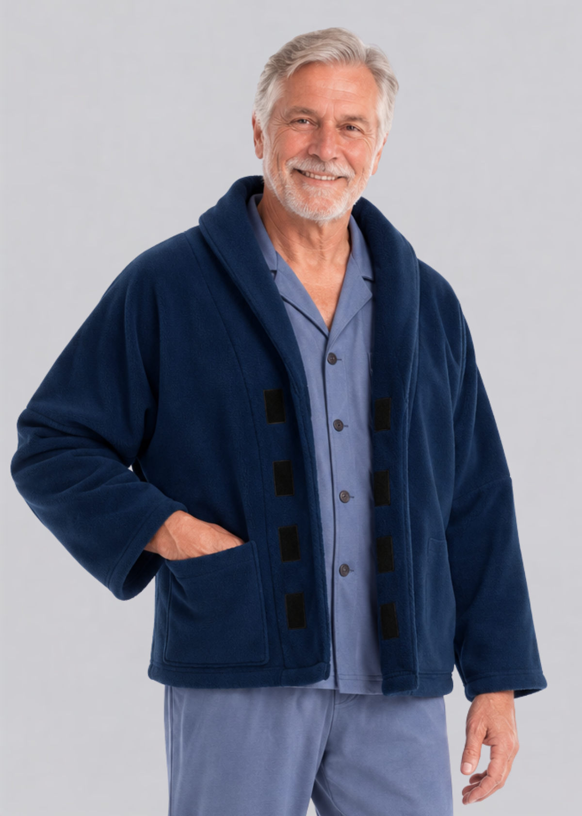 Adaptawear Men's Fleecy Bed Jacket