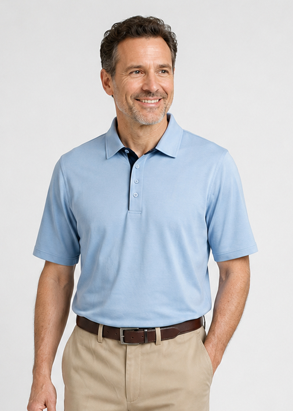 Petal Back Men's Open Back Short Sleeve Polo Shirt