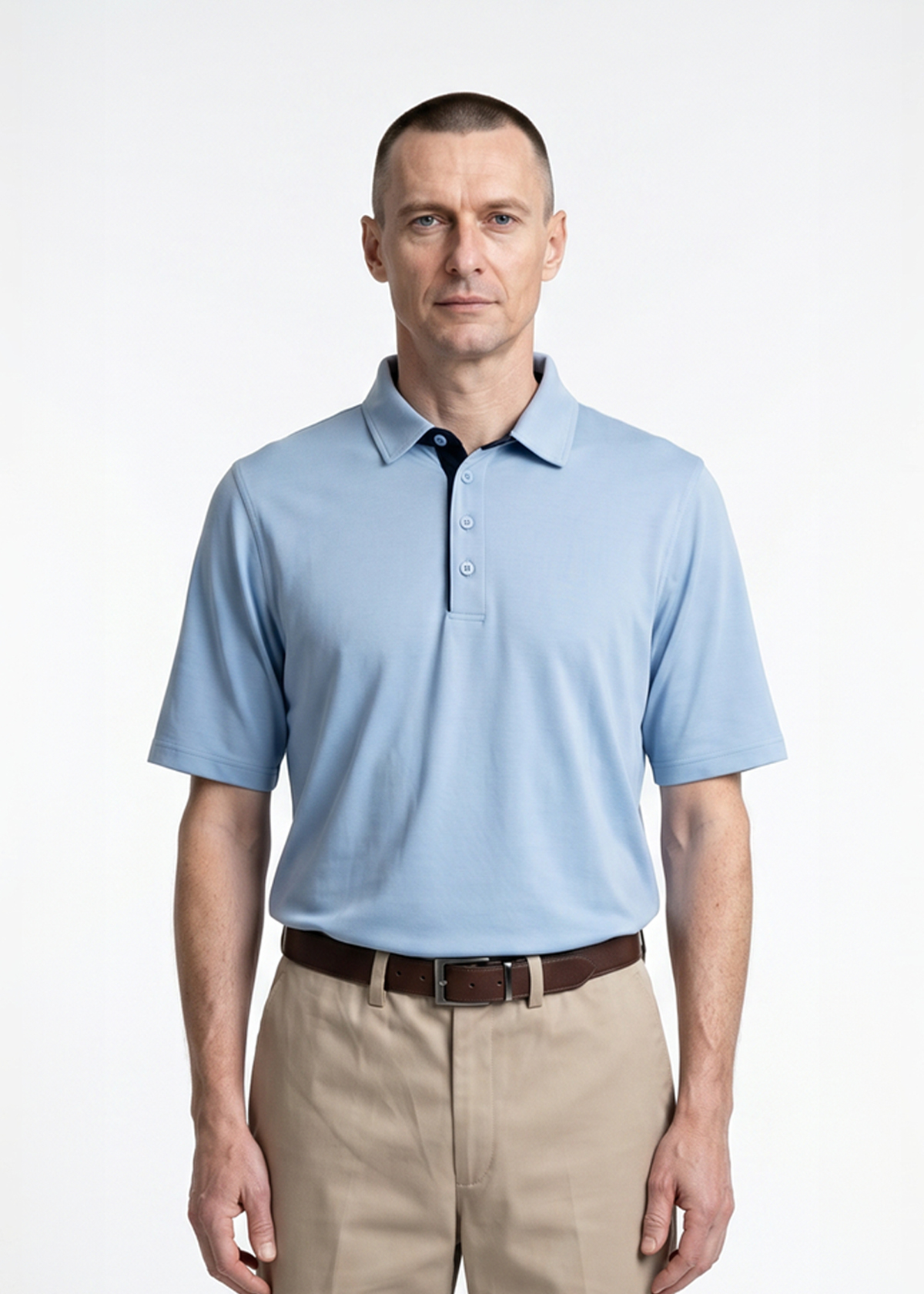 Petal Back Men's Open Back Short Sleeve Polo Shirt