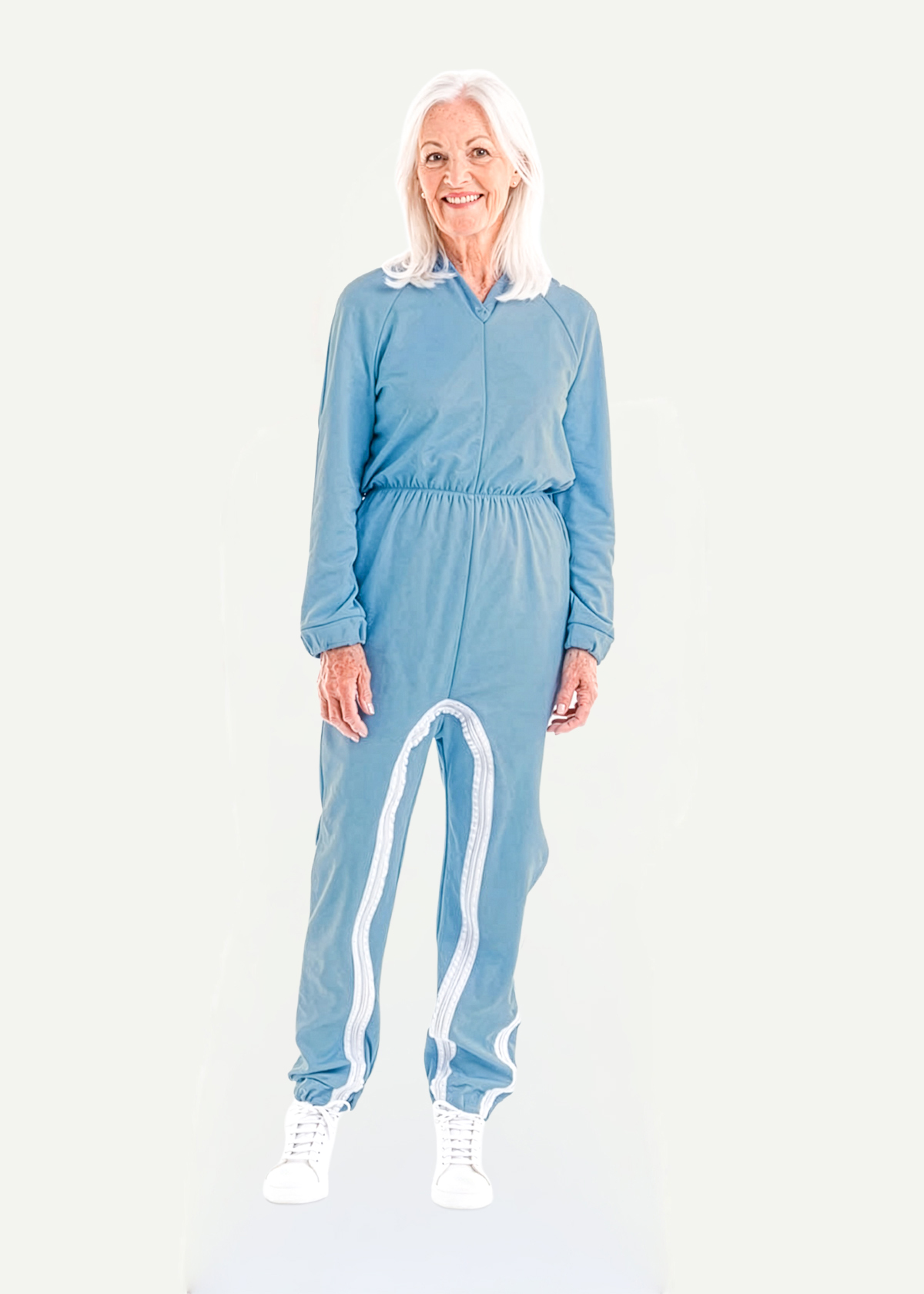 Women's All-in-one Pyjamas with Shoulder to Ankle Zip