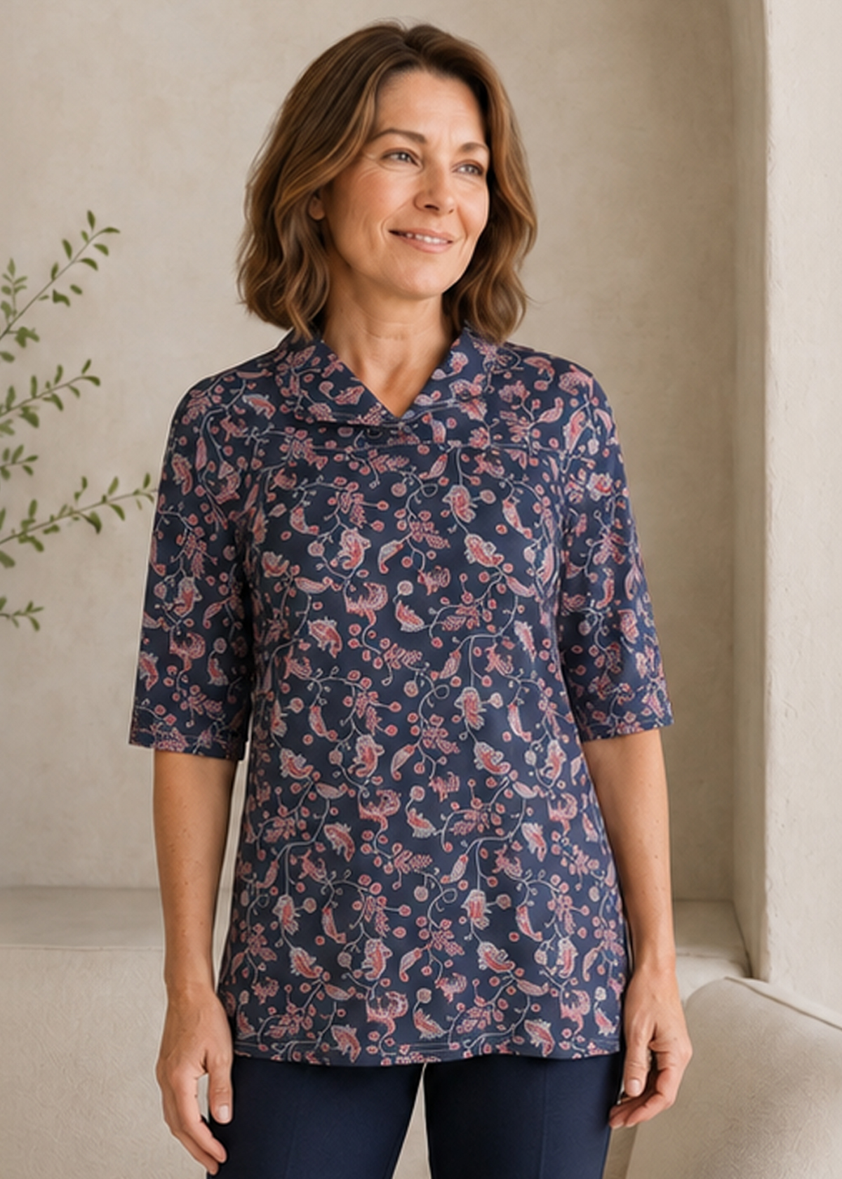 Petal Back Women's Open Back Short Sleeve Blouse