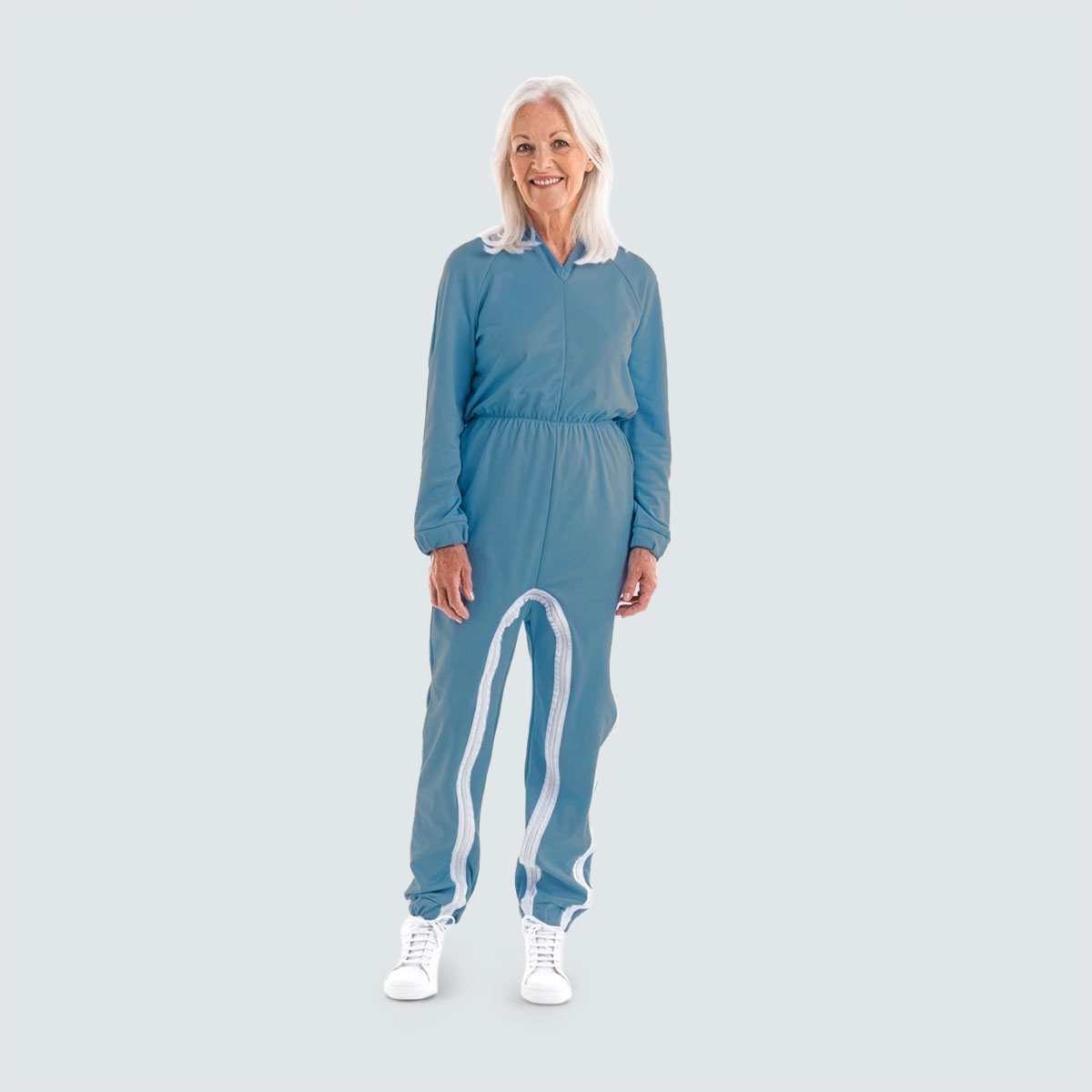 Women's All-in-one Pyjamas with Shoulder to Ankle Zip